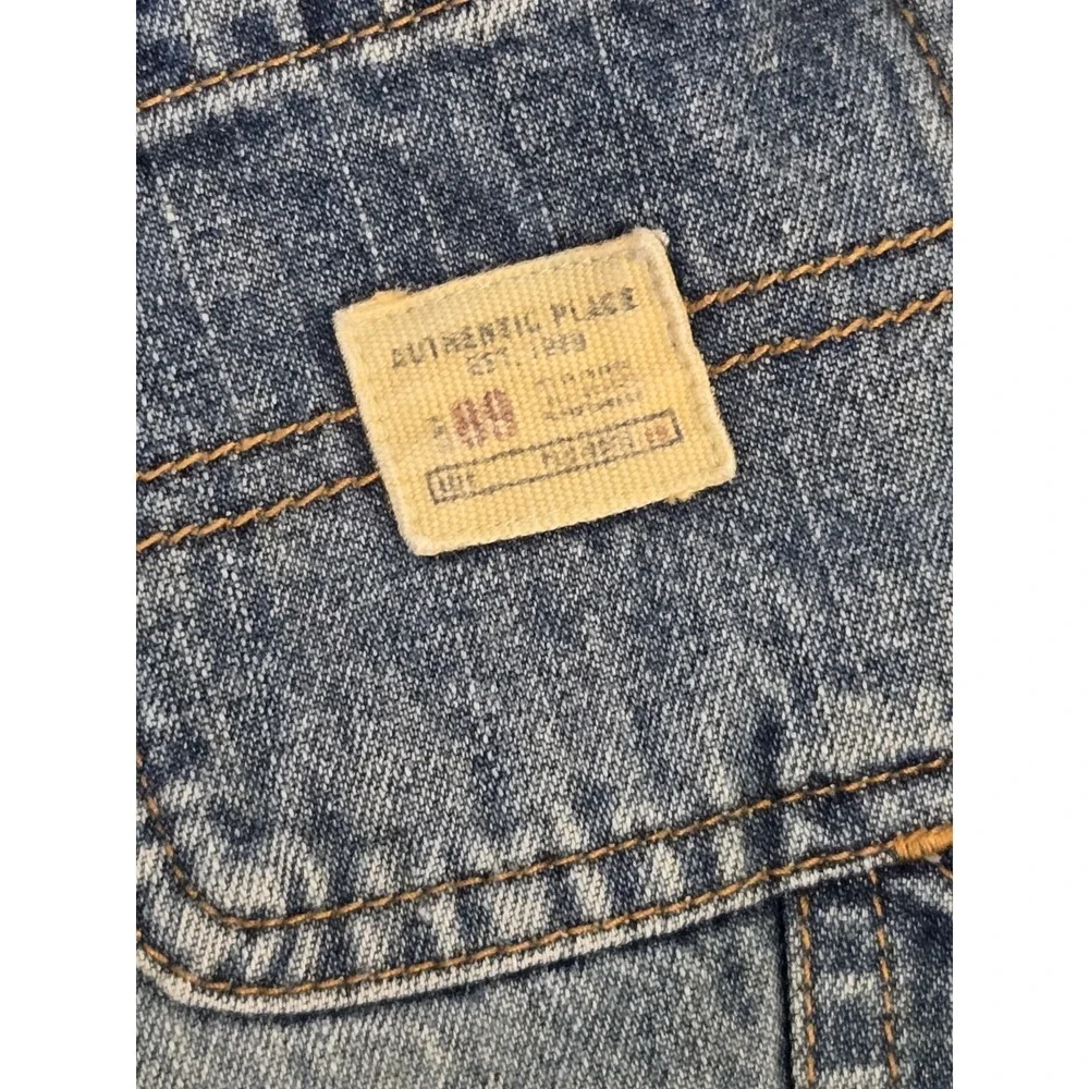 Children's Place Baby Carpenter Jeans 6-9M Elastic Waist Denim Cargo Blue Boys